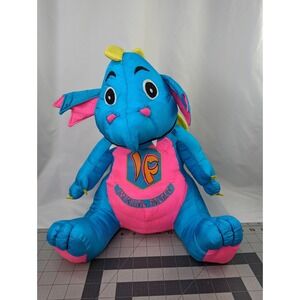 Imperial Palace Dragon Nylon Plush Creations 15 Inch 1992 Blue Pink